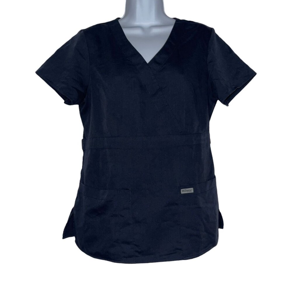 Greys Anatomy by Barco Gray Womens M Scrub Top Shirt Style 4153 Pockets Solid